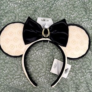Disney Cream and Black Minnie Ear Headband with Bow